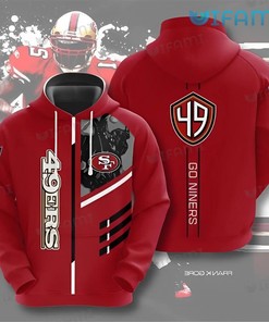 Red 49ers Hoodie 3D Go Niners San Francisco 49ers Gift