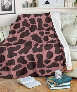 Red Brown Cow Sherpa Fleece Blanket Gifts for Family, for Couple