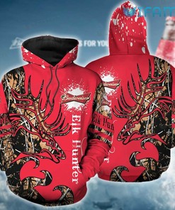 Red Budweiser Hoodie 3D Elk Hunter Gift For Beer Lovers