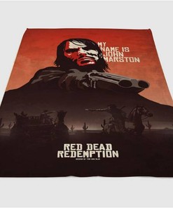 Red Dead Redemption Sherpa Fleece Blanket Gifts for Family, for Couple