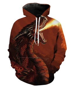 Red Fire Dragon Fantasy Hoodie 3D