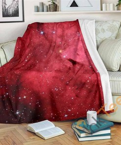 Red Galaxy Space Cloud Sherpa Fleece Blanket Gifts for Family, for Couple