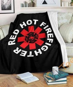 Red Hot Firefighter Sherpa Fleece Blanket Gifts for Family, for Couple