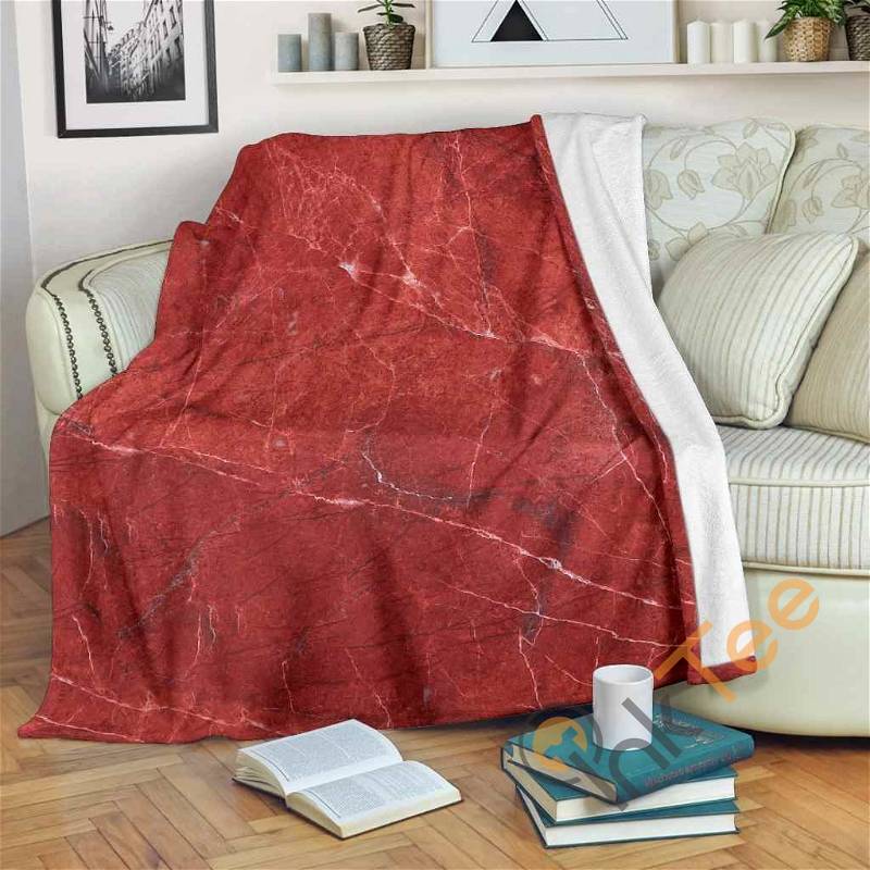 Red Marble Sherpa Fleece Blanket Gifts for Family, for Couple