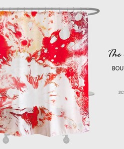 Red Tie Dye Shower Curtain, Waterproof And Washable Shower Curtain For Bathroom House Warming Gift