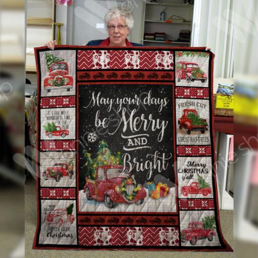 Red Truck Christmas Blanket Red Color for Home Décor