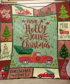 Red Truck Christmas Quilt Blanket Bedding Set for Bedroom Décor