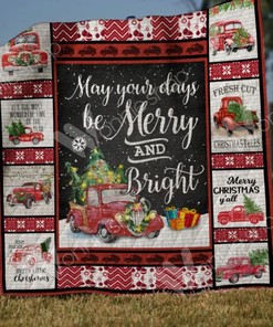 Red Truck Christmas Quilt Blanket Bedding Set for Home Décor