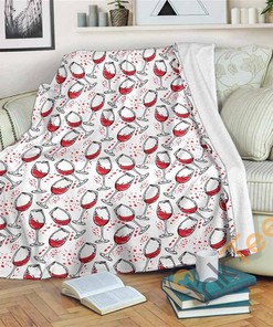 Red Wine Spillwine Bestseller Sherpa Fleece Blanket Gifts for Family, for Couple