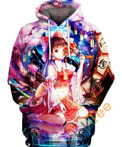 Reimu Hakurei Anime Girl Hoodie 3D