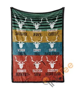 Reindeer Dasher Hunting Sherpa Fleece Blanket Gifts for Family, for Couple