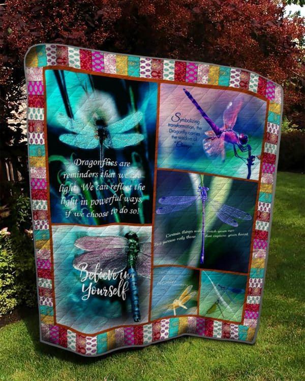 Reminders That We Are Light Dragonflies Quilt Blanket Bedding Set