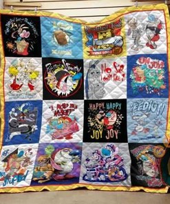 Ren And Stimpy Collage Quilt Blanket Bedding Set