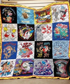 Ren And Stimpy Quilt Blanket Bedding Set for Home Décor