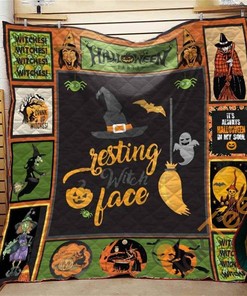 Resting Witch Face Quilt Blanket Bedding Set