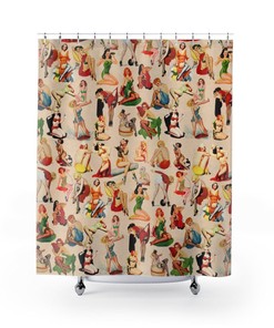 Retro 30's and 40's Pin Up Beauties Shower Curtain