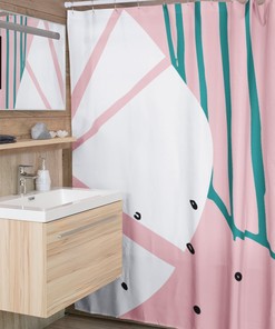 Retro 7 Shower Curtain, Christmas Gift for Home Retro Mid Century Modern Shower Curtain New Apartment Gift