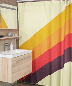 Retro 70's Shower Curtain, Groovy 60's 70's Hippie Shower Accessory, Retro Bathroom Curtain, Bathroom Decor