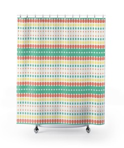 Retro 70s Vibe Shower Curtain College Dorm Decor, Bathroom Decor