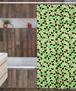 Retro 90's Shower Curtain, 90's Nostalgia Bathroom Accessories, Geometric Bathroom Decor, Bathroom Gift