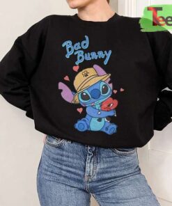 Retro Bad Bunny And Stitch Heart Classic T-Shirt