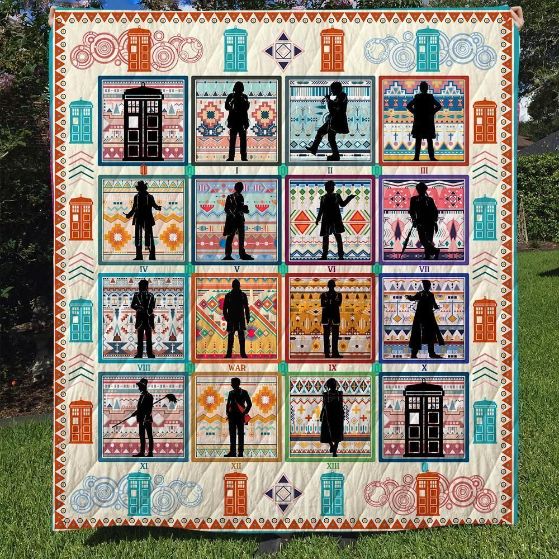 Retro Doctor Who Collection Quilt Blanket