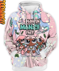 Retro Easter Blowin’ Money Fast Powerpuff Girl 3D Hoodie