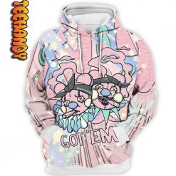 Retro Easter Clown Bear Dripping 3D Hoodie - Image 2