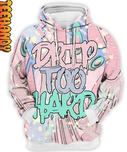 Retro Easter Drip Too Hard 3D Hoodie