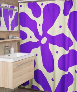 Retro Flowers Mod Boho 1970's Shower Curtain, Hippie Groovy Shower Curtain, New Home Housewarming Gift, 70's Deco, New Apartment Gift