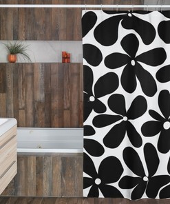 Retro Flowers Mod Boho 1970's Shower Curtain, Hippie Groovy Shower Curtain, New Home Housewarming Gift, New Apartment Gift