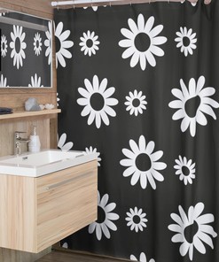 Retro Flowers Shower Curtain, Groovy 60's 70's Hippie Shower Accessory, Retro Bathroom Curtain Gift