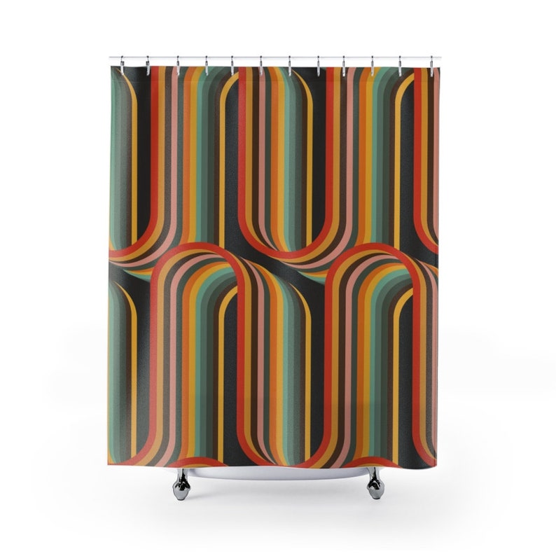 Retro Groovy 60's 70's Hippie Personalized Shower Curtain For Vintage Bathroom Decor - Image 2