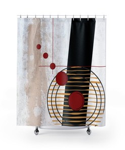Retro Mid Century Modern Geometric Shower Curtain