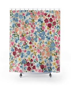 Retro Shower Curtain, Abstract Art, Bathroom Decor, Housewarming Gift, Unique Gift Idea