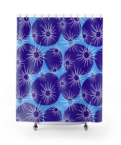 Retro Shower Curtain BLUE Mid Century Perfect for the mid century lifestyle.