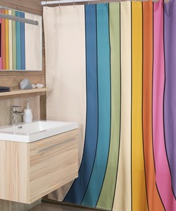 Retro Shower Curtain, Groovy 60's 70's Hippie Shower Accessory