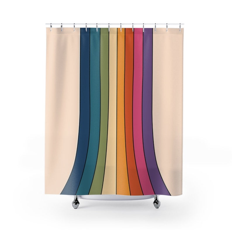 Retro Shower Curtain, Groovy 60's 70's Hippie Shower Accessory - Image 2