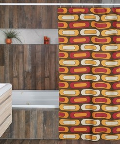 Retro Shower Curtain, Groovy 60's 70's Hippie Shower Accessory, Retro Bathroom Curtain Bathroom Decor