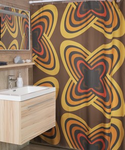 Retro Shower Curtain, Groovy 60's 70's Hippie Shower Accessory, Retro Bathroom Curtain Home Decor