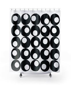 Retro Shower Curtain, Mid Century Modern Shower Curtains, Black White Shower Curtain, New Apartment Decor, Dorm Gift