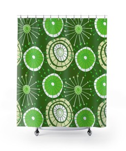 Retro inspired GREEN Mid Century Shower Curtain Perfect for the mid century modern lifestyle.