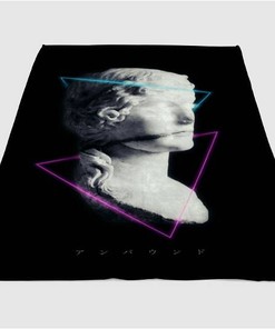 Retrowave 80s Vaporwave Sherpa Fleece Blanket Gifts for Family, for Couple