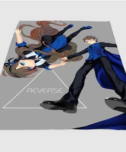 Reverse Anime Couple Sherpa Fleece Blanket Gifts for Family, for Couple