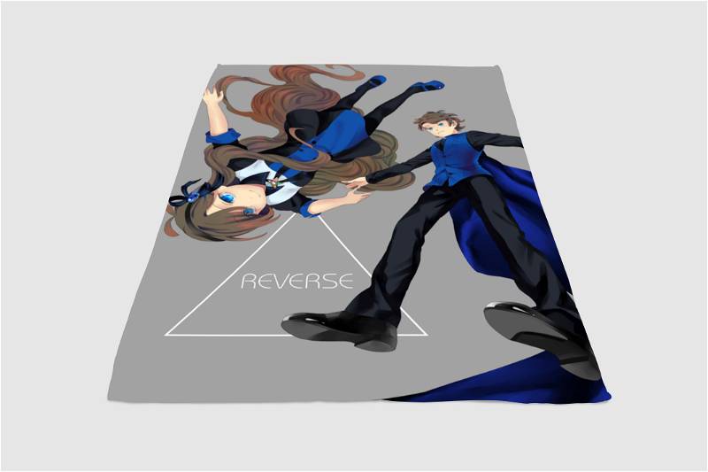 Reverse Anime Couple Sherpa Fleece Blanket Gifts for Family, for Couple