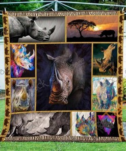 Rhino Is My Spirit Animal Quilt Blanket Bedding Set