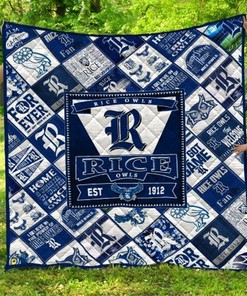 Rice Owls Ncaa Quilt Blanket Bedding Set for Home Décor
