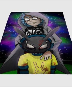 Rick And Morty 2 Sherpa Fleece Blanket Gifts for Family, for Couple