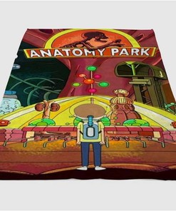 Rick And Morty Anatomy Park Sherpa Fleece Blanket Gifts for Family, for Couple
