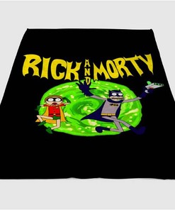Rick And Morty Batman Robin Sherpa Fleece Blanket Gifts for Family, for Couple